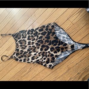 Fashion nova cheetah bodysuit size Medium